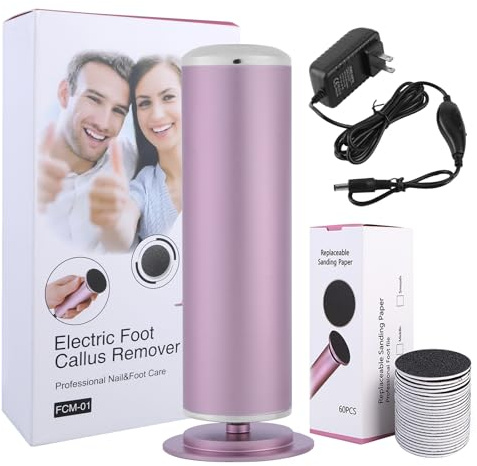 Electric Foot Callus Remover – Foot Callus Remover for Feet with 60 Sandpaper Discs, Adjustable Speed Pedicure Tools for Dead Skin, Professional Electric Feet Callus Remover for Home Use