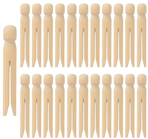 SWL Wooden Dolly Pegs – 100 Pack | Traditional Natural Wood Clothes Pegs | Classic Laundry Pegs for Indoor & Outdoor Use