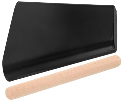 VINTORKY Cencerro Metálico de Percusión Ligero para Eventos Deportivos con Palo de Madera, Instrumento Musical de Ritmo para Animadores y Principiantes