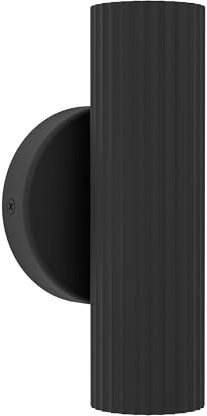 EGLO Wandlampe Portillo, Wandleuchte innen, Wohnzimmerlampe mit Uplight und Downlight, Wandstrahler aus Metall in Schwarz, GU10 Fassung