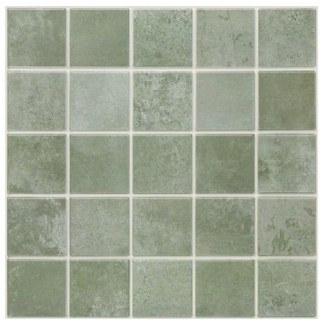 COMSTICKC 3D Azulejos Adhesivos 3D para Pared, Verde Mate, 10 Piezas 30.5x30.5 cm, Azulejos Autoadhesivos 3D, Baldosas Adhesivas de PVC para Salpicadero en Cocina y Baño, Impermeables