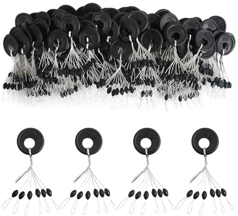 EUYKQNOI 300pz Stopper da Pesca,6 in 1 Stopper per Pesca Disponibili Stopper Gomma Pesca,ferma galleggianti da pesca,Stopper Galleggiante Pesca Filo per Flussi,Fiumi,Pesca in Mare,Bacini Artificiali