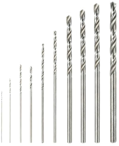 HSS Bohrer Set 10-teilig Spiralbohrer für Holz Metall Kunststoff Mini Bohrerset mit Aufbewahrungskoffer 0,8-3,0 mm Präzisionsbohrer für Modellbau Holzarbeiten