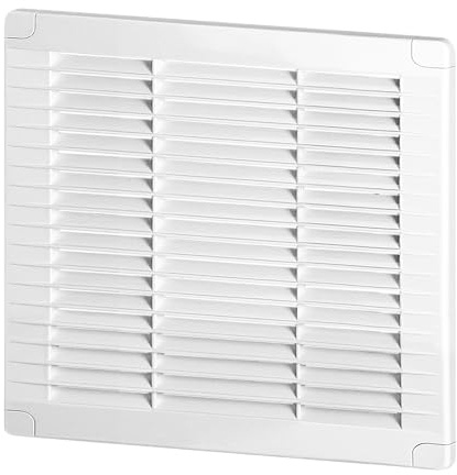 MIRATIC Grille Ventilation Carré Extra Plate Sans Collerette pour Extérieure et Intérieure Cache-trou Mural Elégant avec Fixations Invisibles Grille d'aération Blanche (250x250 mm)