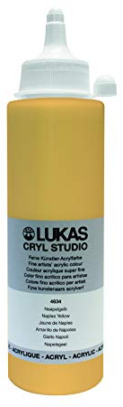Lukas Cryl Studio 250 ml, Acrylfarbe in Premium-Qualität, Neapelgelb