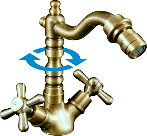 RAV – Bidet-Einlochbatterie Morava Retro Messing mit Siphon