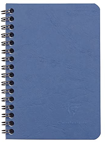 Clairefontaine 785924C Collection Nomaddict (ex Age Bag) Un Carnet à Spirale Bleu - 9x14 cm - 100 Pages Petits Carreaux - Papier Blanc 90 g - Couverture Carte Lustrée Grain Cuir
