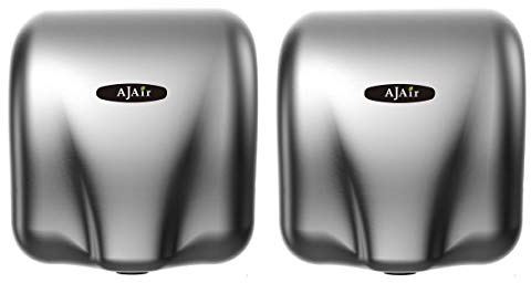 AjAir® 2 Pack Heavy Duty Commercial 1800 Watts High Speed Automatic Hot Hand Dryer - Stainless Steel