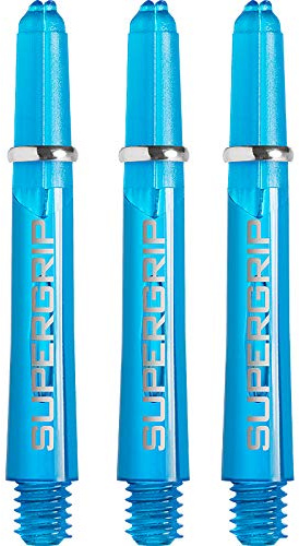 Harrows Supergrip-Schäfte– mit gefrästen Ringen, 5 Sets (15 Stück), aqua, Kurz