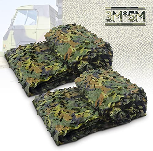Ejoyous 3 * 5m Tarnnetz Netz Woodland Jagd Tarnung Netz Sichtschutz Waldlandschaft Camping Garten Deko 150D Oxford Stoff Camo Netting Outdoor Zubehör