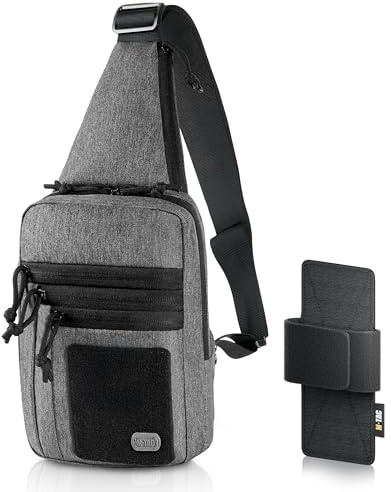 M-Tac CCW Schultertasche für Damen und Herren, EDC Umhängetasche, verdeckte Umhängetasche, Brusttasche, Grau