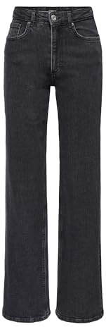 ONLY Damen Onljuicy Life Hw Wide Leg Nas244 Noos Jeans, Black Denim, 27 EU