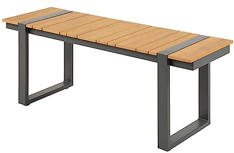 Riess Ambiente Moderne Outdoor Sitzbank Tampa Lounge 123cm Holzoptik wetterfest Garten Bank Gartenbank