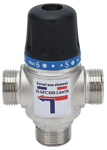 3-Wege-Mischventil, Messing-Thermostat-Mischventil Kleines Volumen Automatisches Abschalten der Temperaturregelung für Waschraum für Duschraum(G3/4)