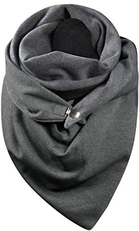 Damen Schal Dreiecksschal Groß Elegant Bunt Drucken Button Knopf Dreieckstuch Weich Warme Winterschal Druckknopf-Frauen-warmer Punkt-weicher Mode-Schal-Schal-beiläufiger Soild-Wickel-Schal #1