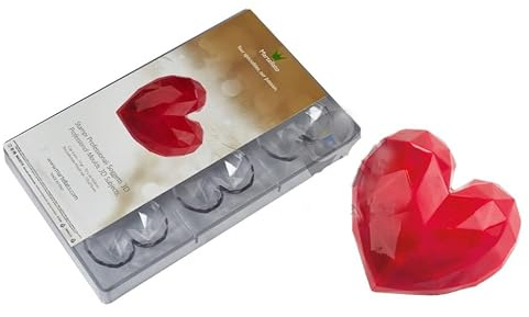 Martellato – Schokoladenform Facettiertes Herz 27,5 × 17,5 × 2,5 cm, Modernes Design für Valentinstag und Romantische Anlässe