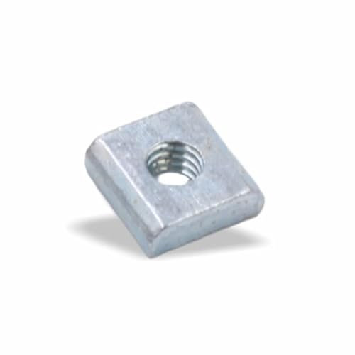 Nutenstein | Gewindeplatte 9x9x3 mm M4 Gewinde mittig | Stahl blau verzinkt (100 Stück)
