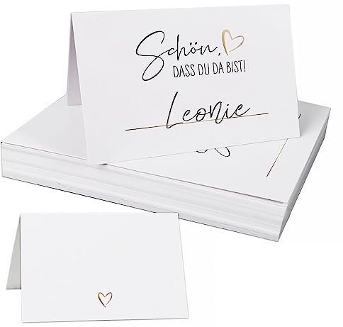 Tedesco 50pz Segnaposto Cartellini da Tavolo per Matrimonio Compleanno Battesimo Comunione Cresima Segnatavolo Cartoncini Bigliettini Segnaposto Feste