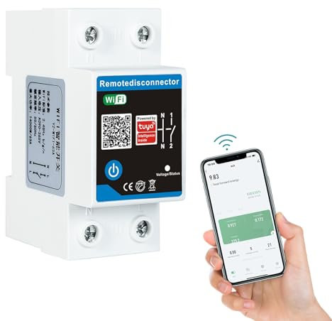 Ailao Disyuntores Interruptor Automático 230V 63A Disyuntor Dispositivo De Protección contra SobretensióN Y Subtensión,Interruptor Inteligente WiFi Aplicación De Teléfono.