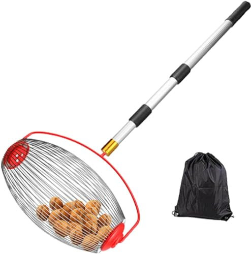 BYLUM Nusssammler Pekannusserntemaschine Garten Rollende Nusserntemaschine Outdoor Tools Sammler mit Teleskopstiel für Bälle/Walnüsse/Pekannüsse/Golf/Nerf Darts