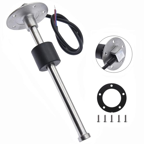Geloo Füllstandssensor, Edelstahl-Kraftstoffsendeeinheit Wasserstandsanzeige-Sensor Marine Boot 5 Loch Kraftstoffwasseranzeige für Kraftstoff Wasserstand Messgerät 0~190 Ohm (550MM)