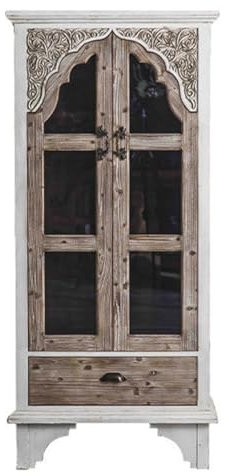 FEELIN Sideboard Drinks Cabinet Old Carved Glass Door Wine Cabinet Storage Cabinet Retro Sideboard Entry Living Room Entrance Storage Cabinet Sideboards for Living Room