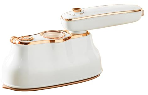 Fer à Vapeur Pliable,Réglage à 4 Vitesses Avec Base Anti-Brûlure,Affichage de la Température,Réservoir d'Eau de 200ml,25 g/min, Semelle en Céramique,Préchauffage Rapide en 20 Secondes,1200W (White)