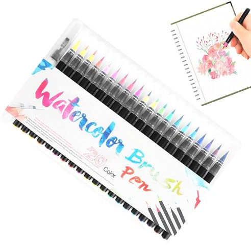 Pinselmarker, farbige Stifte, 20 + 1 Skript-Pinsel für Kalligraphie, feine Pinselspitze, farbige Stifte für Kalligraphie, Handlettering, Graffiti
