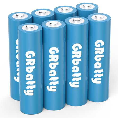 GRbatty Batterie Ricaricabili AA 3300mAh Ad Alta Capacità,1.2V NiMH Pile Ricaricabili AA con 1200 Tech Confezione da 8
