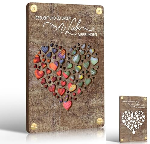 CANCYCC Hochzeitsgeschenk für Brautpaar, Holz Geldgeschenk Hochzeit, Originelle Hochzeit Geldgeschenk Verpackung, Holz Hochzeitskarte Geldgeschenk, Glückwunschkarte Geld Geschenke für Segen