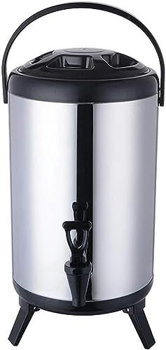 Generico Secchio per Latte in Acciaio Inox, distributore di Bevande Isolato in Acciaio Inox, distributori di Bevande Calde, secchi per tè al Latte isolati o refrigerati con rubinetti/rosso/10L