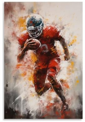 HMNANGDE American Football Painting Poster Dekorative Malerei Leinwand Wandkunst Wohnzimmer Poster Schlafzimmer Malerei,Wandkunst Bilddruck Moderne Familienzimmer Dekor 12x18inch(30x45cm)
