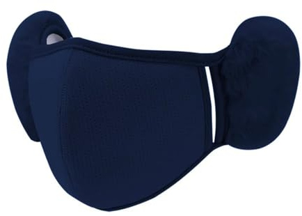 HHuDock Masque d'hiver chaud coupe-vent avec cache-oreilles moelleux (unisexe), respirant et épais, cache-oreilles pour demi-visage