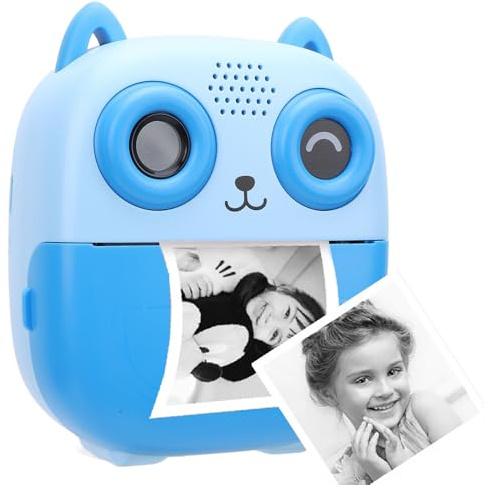 Instant Print Camera, Kids Camera 1080p HD Digital Video Camera, 48MP Photo Instant Camera, 2,4 Tums Skärm, Foto och Videoinspelning