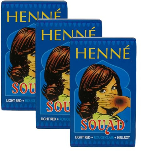 Hennedrog - Henna Souad Hellrot 90g - Haarfärbemittel auf pflanzlicher Basis in hellrot (3 x 90g)