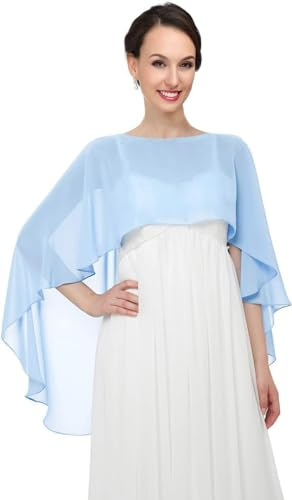 Damen Chiffon Schal Stola,Leichter Tücher,Eleganten Cape Umhang,Einfarbiger Capelets für Frauen,Sommer Dünn Wraps für Braut Brautkleid Hochzeit Abendkleid Festlich Schaltuch Einheitsgröße,