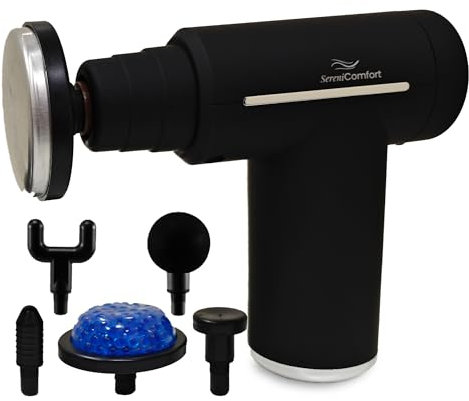 SereniComfort Massage Gun with Heat & Cold Deep Tissue Muscle Massager, Heat Muscle Massage Guns with Metal Head Muscle Recovery Tool for Active Lifestyles, Pain Relief Muscle Relaxation