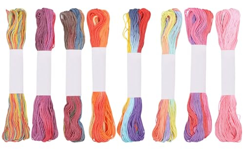 FREEBLOSS 8 Stück Sashiko Garn 8 x 20 m Stickgarn Aus Reiner Baumwolle