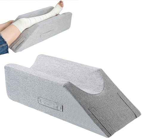 YUZINO Cuscino di sollevamento delle gambe, poggiagambe per sollevare le gambe con manico e cerniera, cuscino di supporto per gambe in spugna di rimbalzo per letto, posizionatore per gambe a forma di