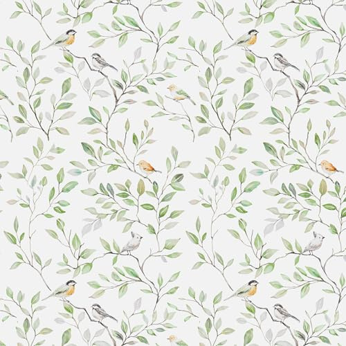 FENTIS Selbstklebende Tapete Klebefolie Möbel Möbelfolie Tapeten Klebetapete Wandtapete Selbstklebend Selbstklebende Tapete Blumen Mustertapete für Schlafzimmer Küche 44.5x300cm