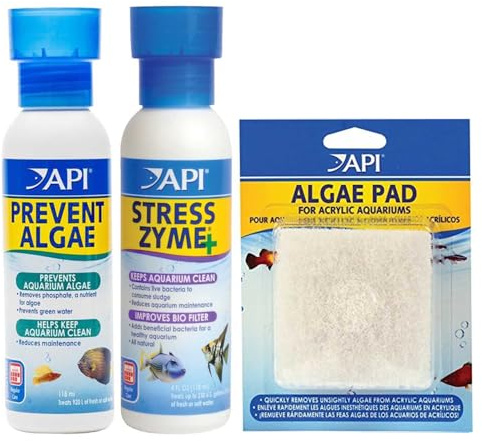 API Acrylic Aquarium Cleaning Bundle Algae Pad Stress Zyme Prevent Algae