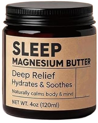 Magnesiumbutter für den Schlaf, Aromatherapie-Duft, 100 ml, Aromatherapie-Körperbutter, nächtliche Nackencreme, feuchtigkeitsspendende Formel für Frauen, Männer, Erwachsene, Senioren und Sportler.