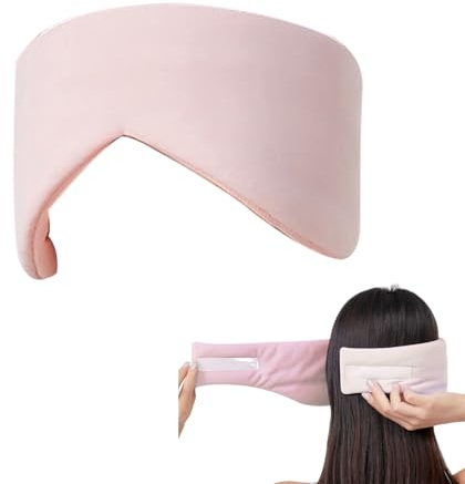 100% Space Cotton 2-in-1 Eye Mask & Ear Muff - Cool & Warm Dual Sensation Sleep Mask for Women & Men, Adjustable Magic Tape Blackout Eye-Ear Cover for Side Sleeper