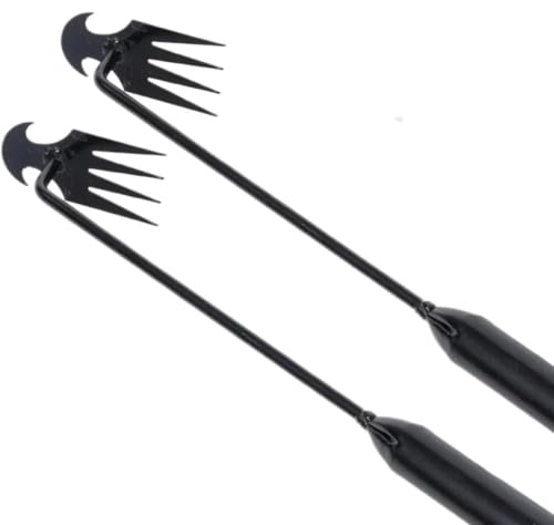 VBQFDPH 2-Pack Weed Puller Tool, 16-Inch Long Handle with 4 Prongs, Manual Weeder for Garden and Yard Work