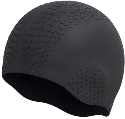 Silicone Swimming Cap for Women and Men, Soft Stretch Anti-Slip Swim Hat for Long & Short Hair Comfortable Waterproof Swim Cap Fit for Adults