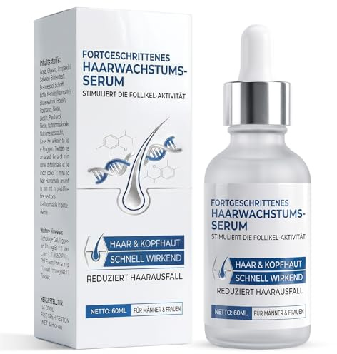 Haarwachstum Serum, Reaktiviert Haarfollikel & Fördert Volleres Haar, 60ml