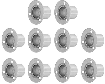 Fabater Lot de 10 Supports de Bride de Tige en Acier Inoxydable, Support de Tube de Placard épais avec Vis, Base de Tuyau à Bride pour Support de Tringle de Garde-robe, Matériel Réglable pour