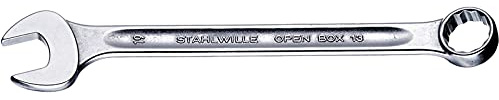 Stahlwille 40481414 Combination Spanners Open-Box No. 13a, Size 7/32, SAE, with 15-degree Offset Ring End, Chrome Plated Finish, Length 95mm, Made in Germany