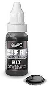 SCHWARZ - Rainbow Dust Colour Flo Liquid Lebensmittelfarbe Airbrush-Farbe 16ml