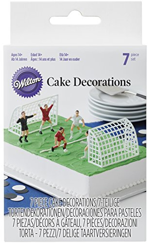 Decoración de tartas Wilton, juego de figuras de fútbol, multicolor, 7 unidades